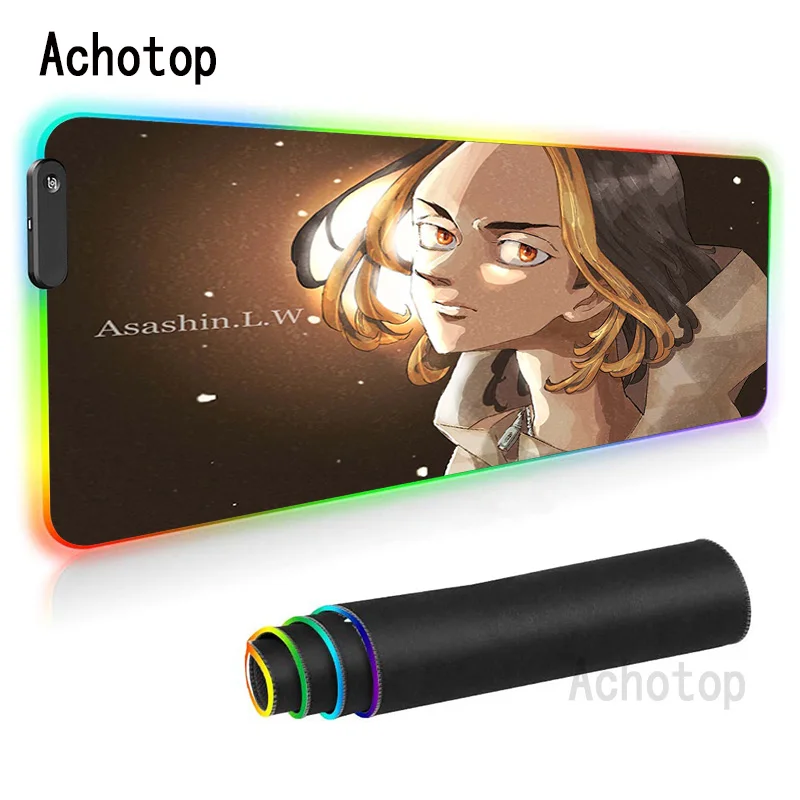 

Большой коврик для мыши с токийским призраком, RGB, размер XXL, игровой коврик для мыши, светодиодный Аниме Коврик для мыши, игровой коврик для м...