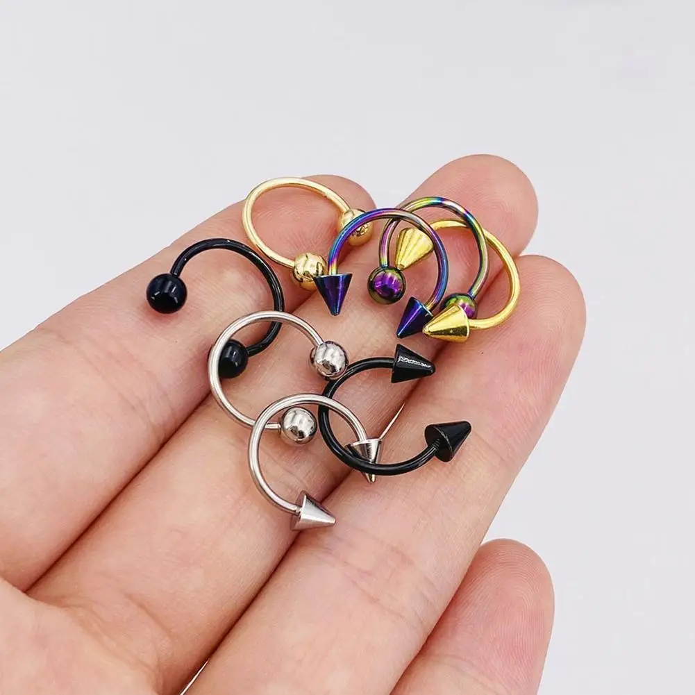 

C Shape Nose Piercing Ring Medical Steel Nose Nail Mixed Nariz Jewelry Pircing Zircon Angle Right Cuff X0i1