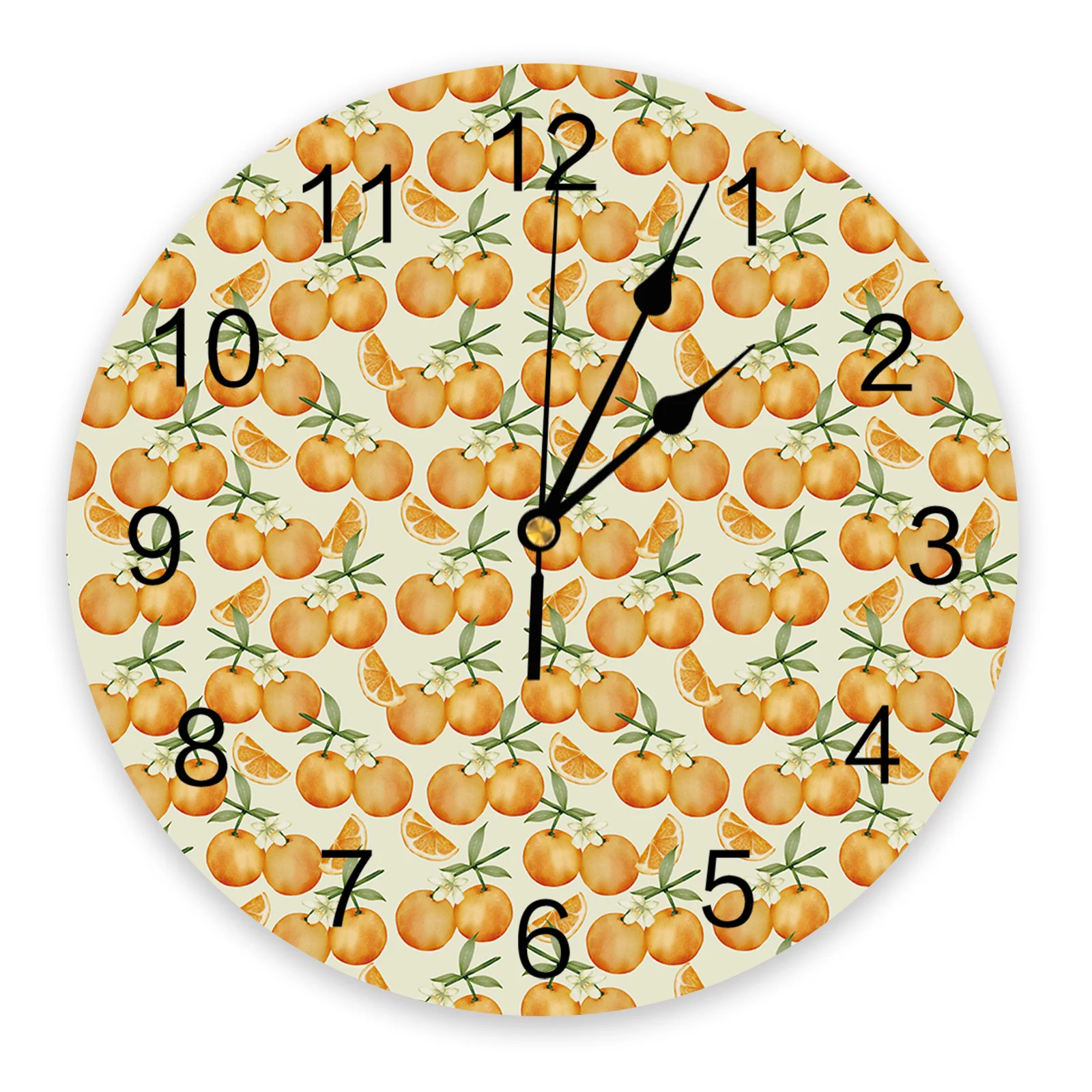 

Plant Fruit Orange Wall Clock Bedroom Silent Wall Digital Clock Living Room Decor Wall Clock Modern Design