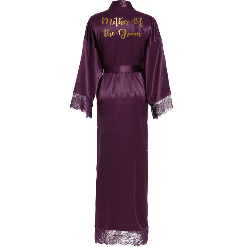 Silk Satin Lace Robes Bride Robes Bridesmaid Robes Women Wedding Long Robe Bathrobe Long Robe