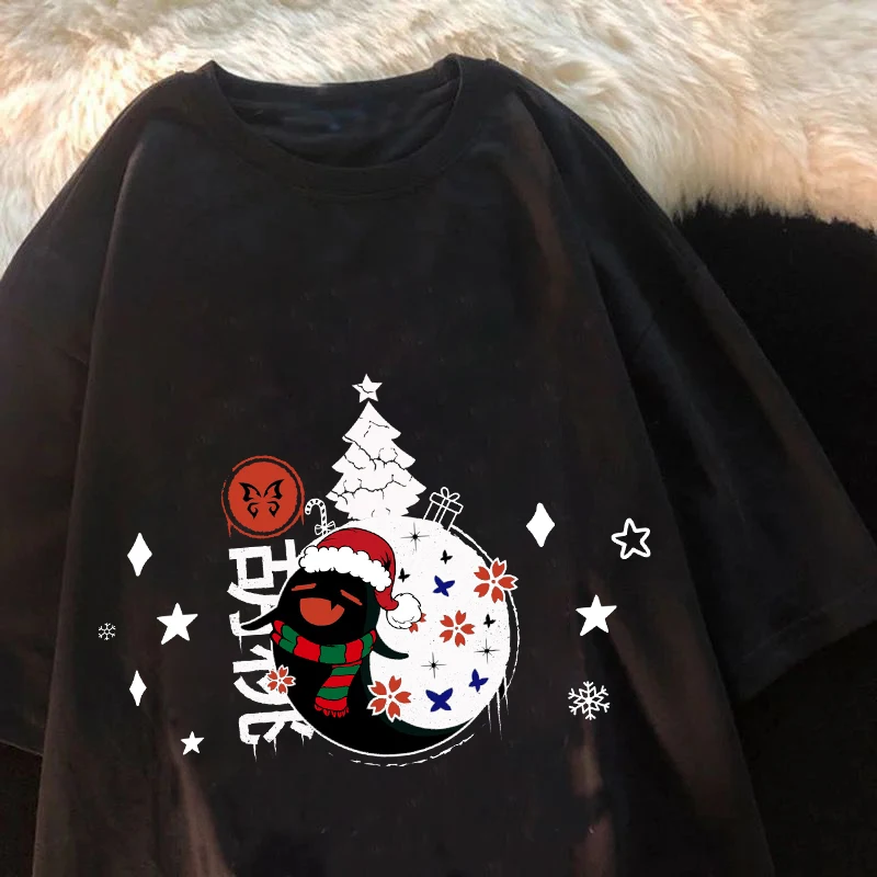 

Genshin Impact Hu Tao T Shirt Kawaii Summer Tees Men/women Christmas Graphic Tops Harajuku Cartoon T-shirt Funny Keqing Male