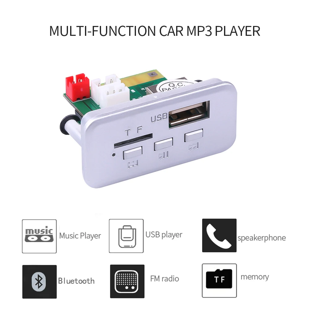 Лидер продаж Bluetooth 5 0 MP3 плеер декодер плата 12 В автомобильный FM радио модуль