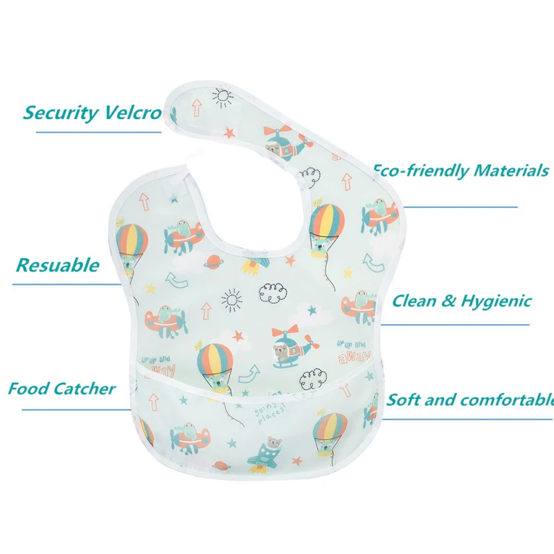 Детские нагрудники из ТПУ 1 шт. водонепроницаемые для кормления моющиеся модные