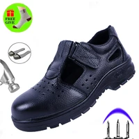 summer mesh sandals work boots outdoor anti smashing anti puncture breathable safety shoes mens non slip wear mens shoes