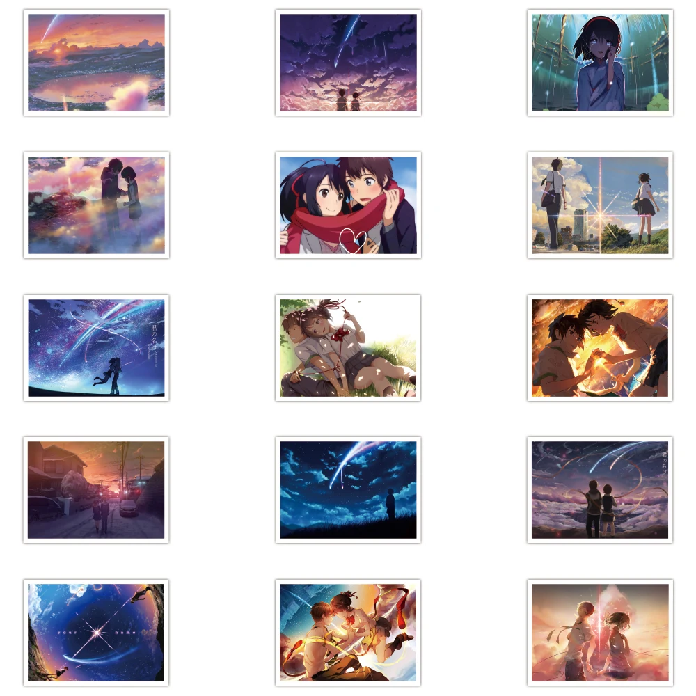 

30PCS Exquisite Anime Stickers Waterproof Reusable DIY Guitar Stationery Mobile Phone Computer Bedroom Couple Gift Stickers