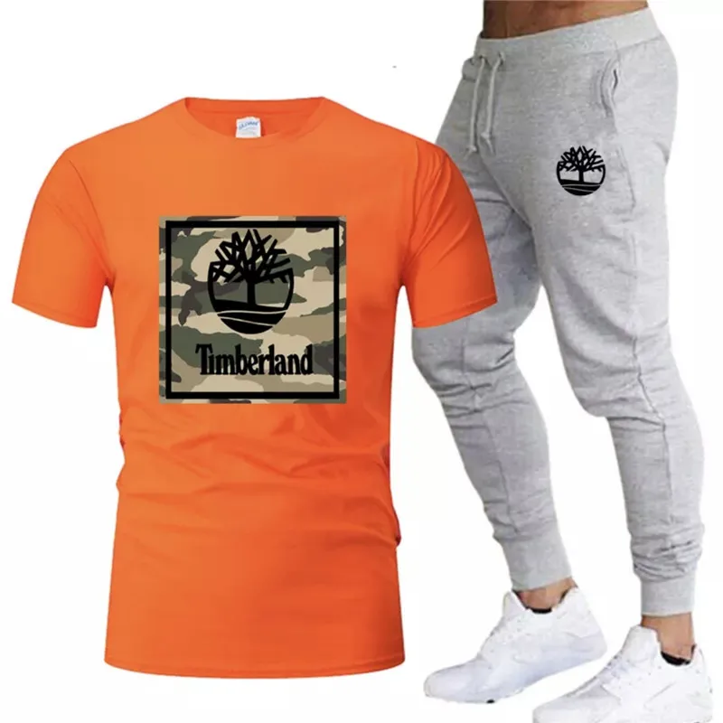 

2020 new hot selling camouflage printed T-shirt sports suit couple casual running summer short sleeve trousers