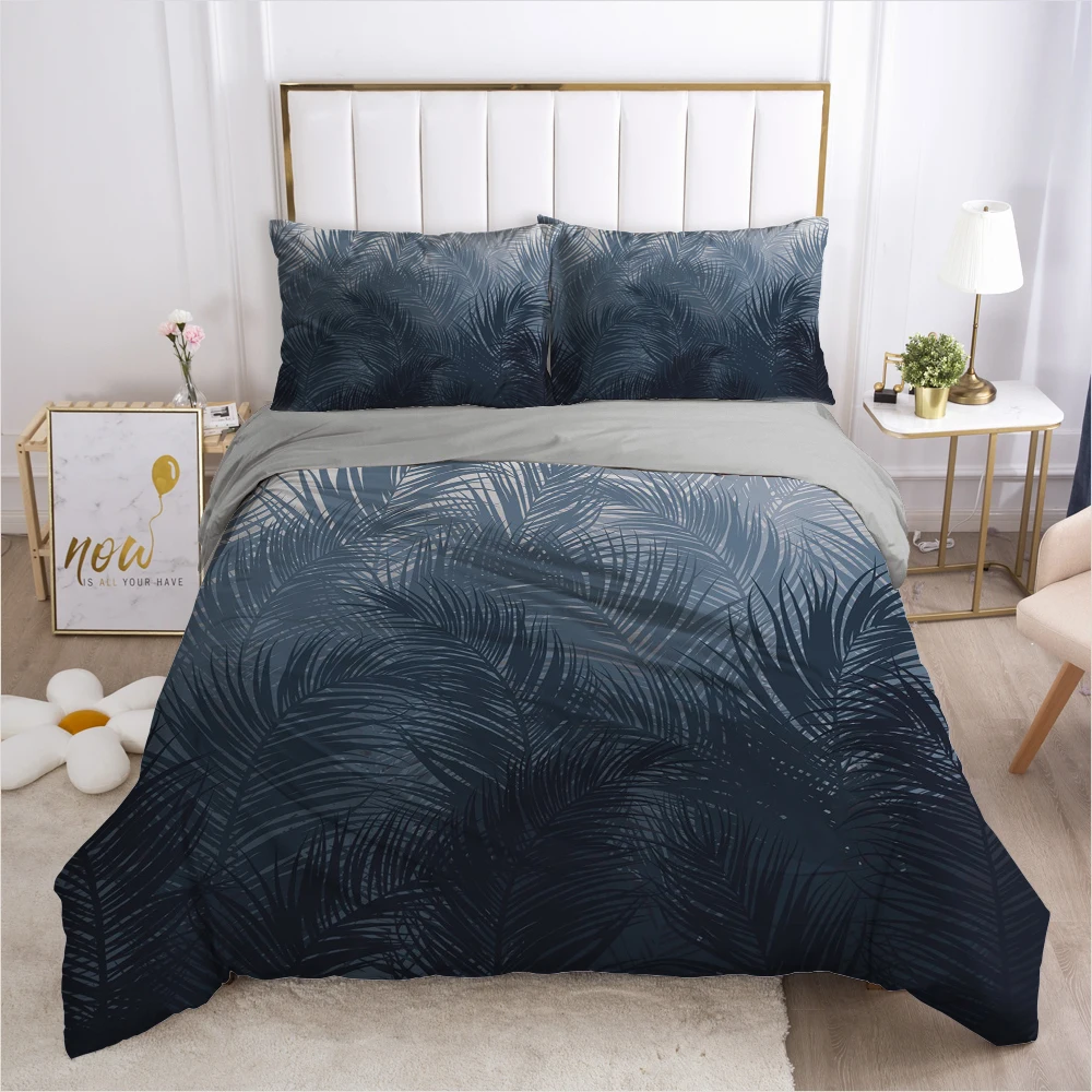 

3D Bedding Set Europe Single Duvet Cover Set 2-3PCS Quilt Case Pillowcases Nordic Black Bedclothes Customize any size design