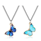 Ожерелье женское, с подвеской в виде бабочки, из титановой стали