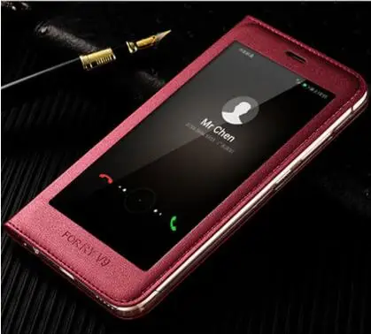 Dark Red Huawei honor 8 pro Чехол с окошком дизайн Роскошный pu кожаный магнитный флип-чехол для huawei honor 8 pro V9 умный чехол для телефона - Цвет: Dark Red