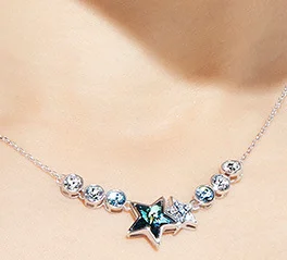 

YTF1302 Full Gem Star Pendant Necklace Valentine Eye Zircon Item Round Female