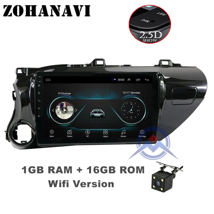 1G 16G Camera ZOHANAVI10.1 дюймов Android 8,1 автомобиль радио для TOYOTA Hilux Автомобильная dvd-навигационная система видео мультимедиа стерео плеер - Цвет: 1G 16G Camera