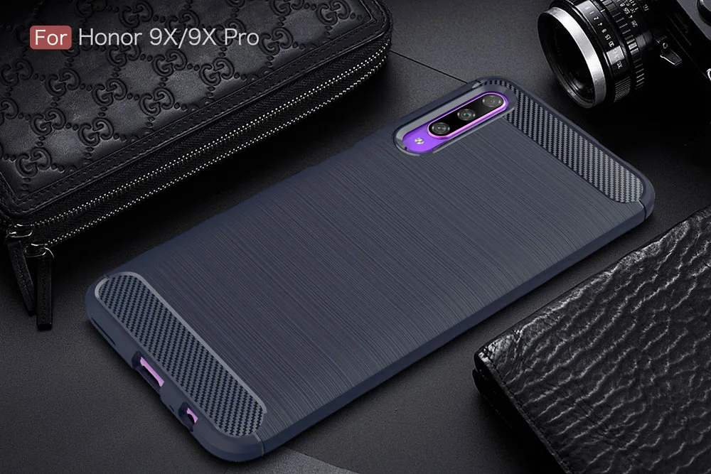 Чехол из углеволокна крышка 6.59For huawei Honor 9X Pro Чехол для huawei Honor 9X Honor9X Pro Чехол для телефона чехол-лента на заднюю панель
