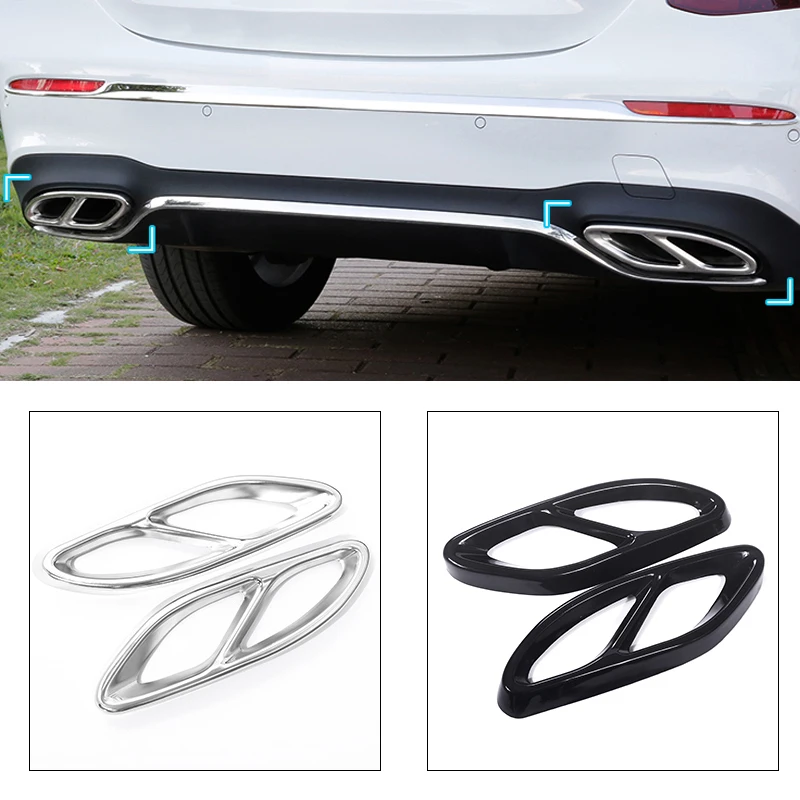 

For Mercedes Benz A B C E Class Coupe W246 W205 W212 GLE W166 C292 GLS CLA Car-styling AMG Rear Exhaust Pipe Cover Trim Frame