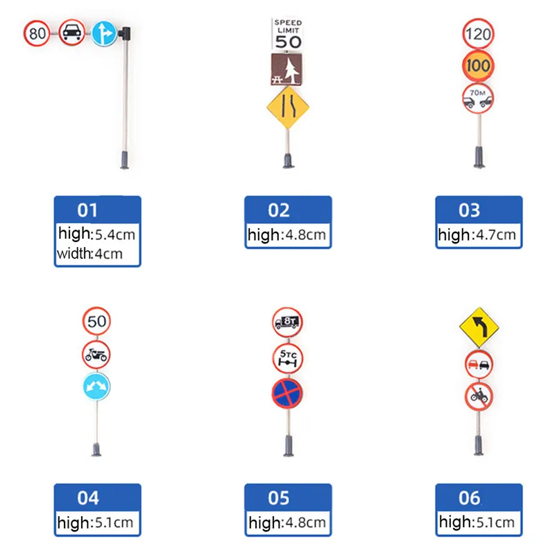 

1Set 6Pcs 1:87 Traffic Signs Accessories Model Set for Sand Table for Gifts