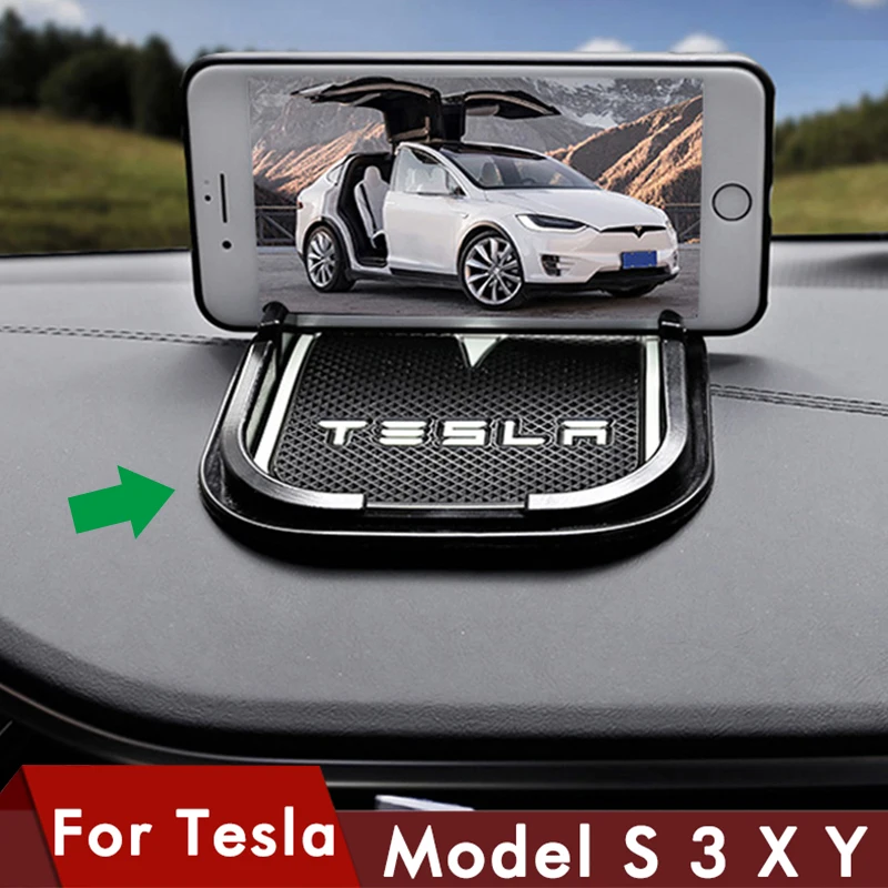 Нескользящий коврик для приборной панели автомобиля нескользящий телефона Tesla