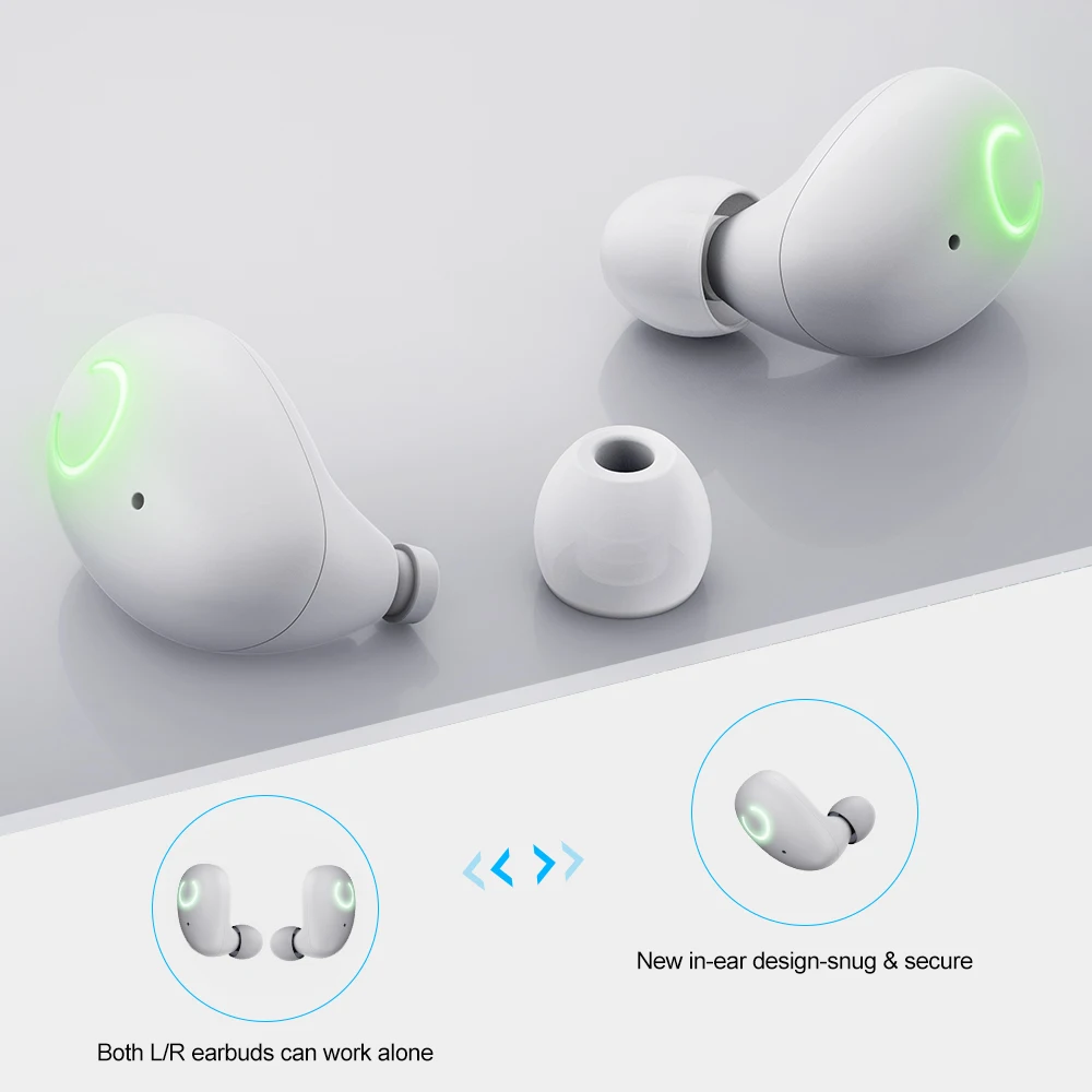 Whizzer B6 IPX7 Wireless Bluetooth Waterproof Headset TWS Earphone 5.0 Supports Aptx / AAC 45h iOS Android Playback Time | Электроника