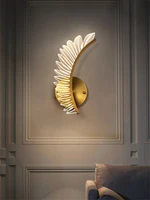 nordic modern feather wing wall lamps bedroom bedside bathroom mirror headlight led aisle decor living room wall sconces lights