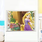 Мультфильм Дисней Рапунцель принцесса 3D окно наклейки на стену для домашнего декора детская комната для девочек настенные художественные наклейки постер кино