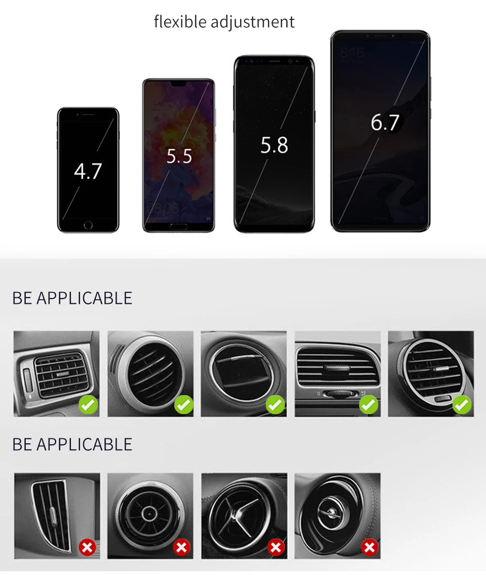 

Car Phone Holder For Phone In Car Air Vent Mount Mobile Phone Holder Stand Universal For Smartphone