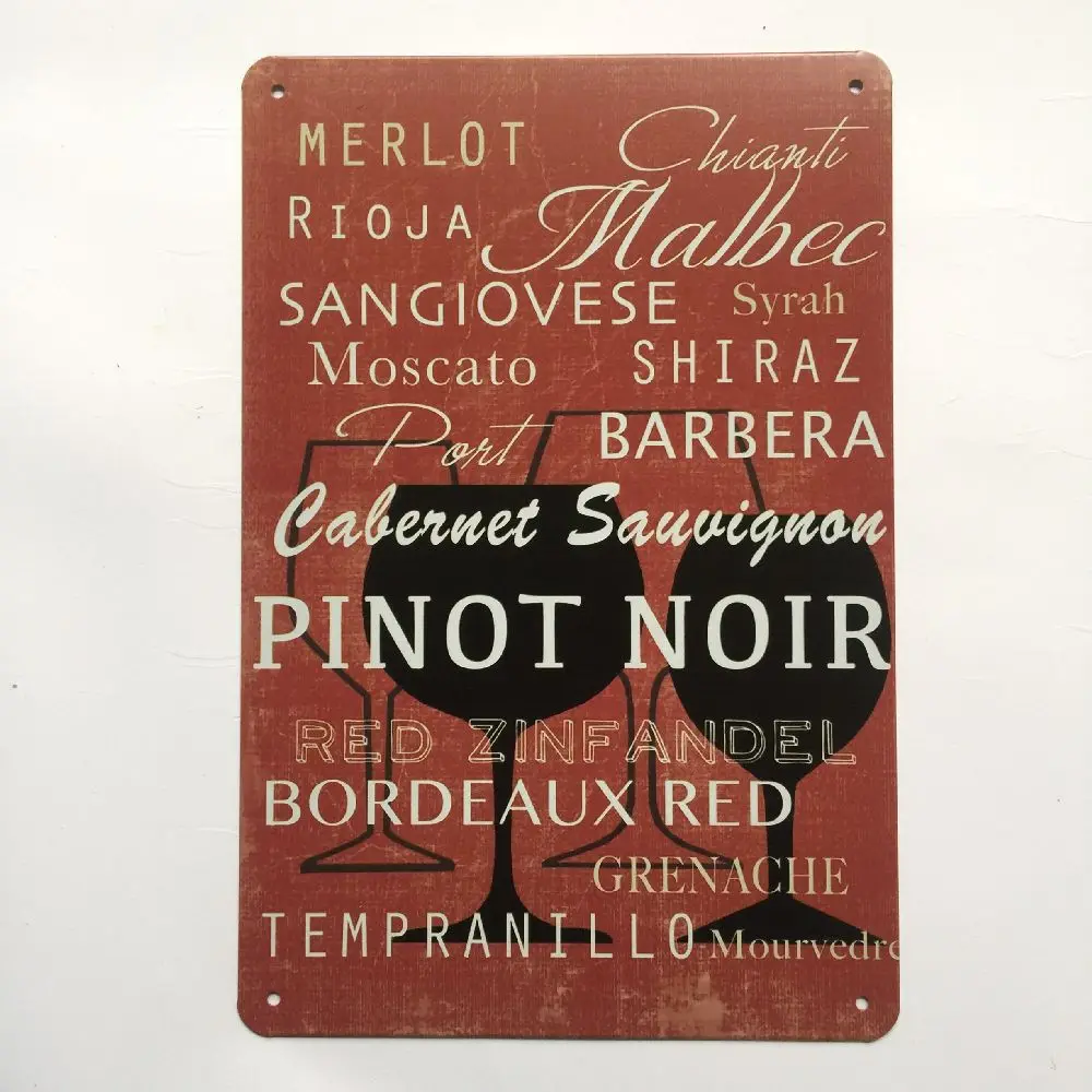 Винтажные металлические оловянные знаки Pinot Noir на тему автомобиля настенный