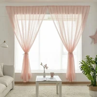 punch free semi sheer french curtains velcro self adhesive privacy translucent solid color drapes for door tricia windows tj6785