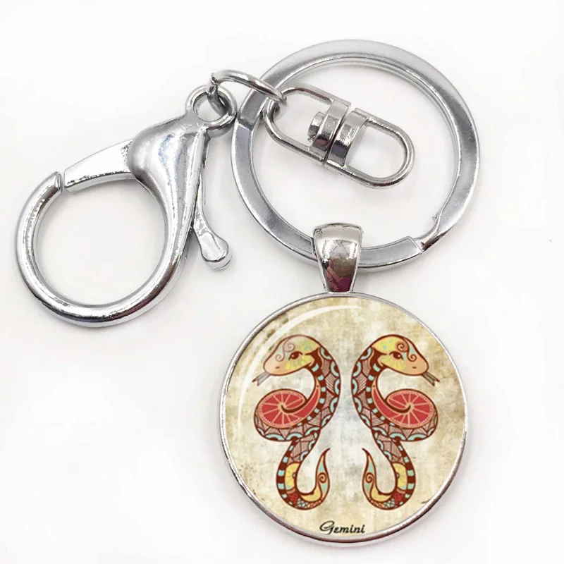 Подарок на день рождения 12 Знак зодиака стеклянные купольные украшения брелок