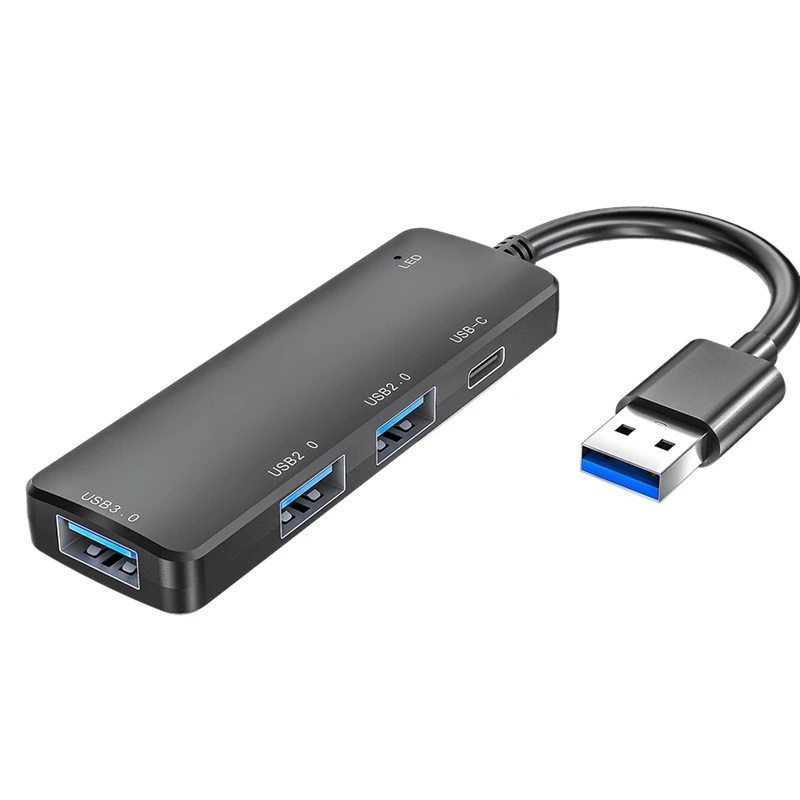 

4-в-1 концентратор типа A, до 4-портового USB-разветвителя USB3.0 x 1 и USB2.0 x 2 USB-C x 1 док-станция для ПК и ноутбука