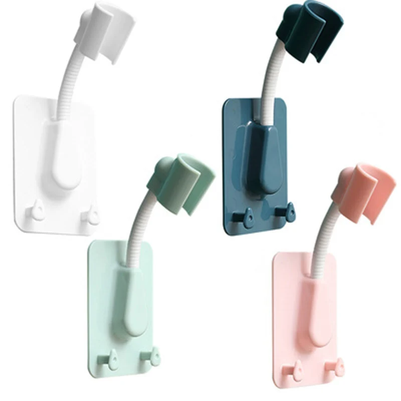 

Self-Adhesive Showerhead Bracket 360° Shower Head Holder Adjustable Wall Mount With 2 Hooks Stand SPA Bathroom Accessories