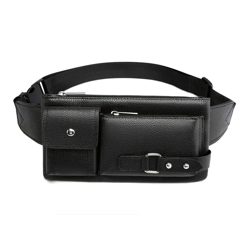 Men's Waist Packs Fanny Bum Bags For Phone Multipurpose Man PU Leather Travel Belt Bag Chest Bag Fashion Crossbody Shoulder Bag
