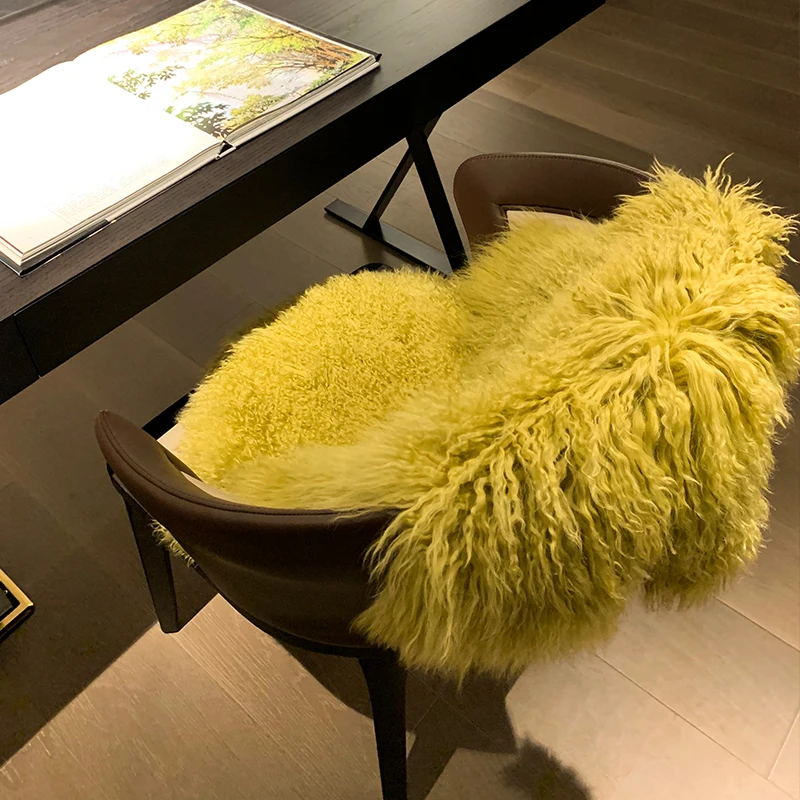 Натуральный кудрявый монгольский меховой ковер из овечьей шкуры 1 шт.