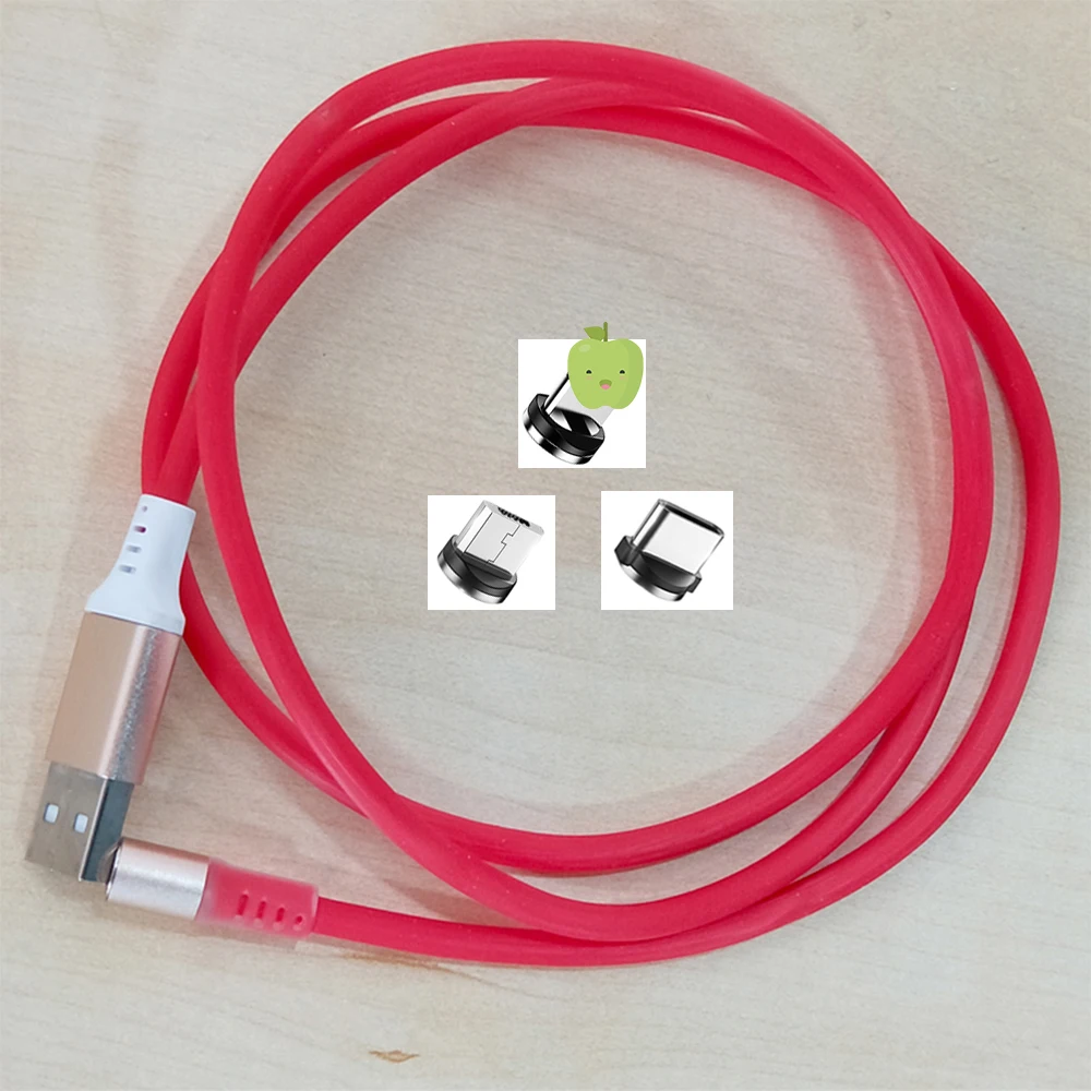 Светодиодный Быстрый Магнитный USB кабель Type C Micro зарядное устройство зарядный