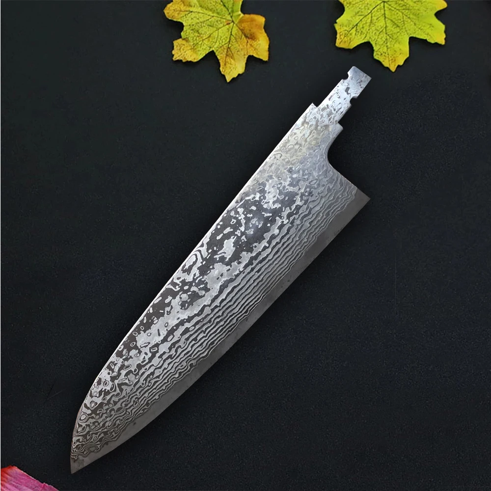Нож шеф-повара из дамасской стали santoku amascus лезвие пустое 67 слоев японский
