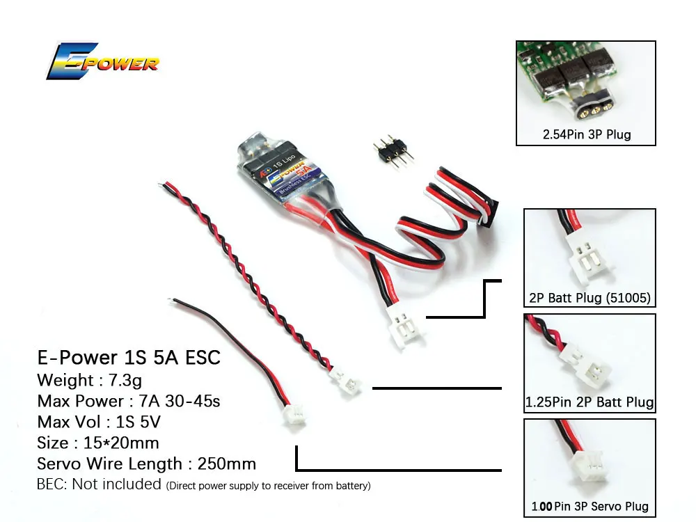 AEORC E Power ESC контроллер скорости двигателя 1s5a 2S5A 10A 20A 30A 40A бесщеточный с UBEC