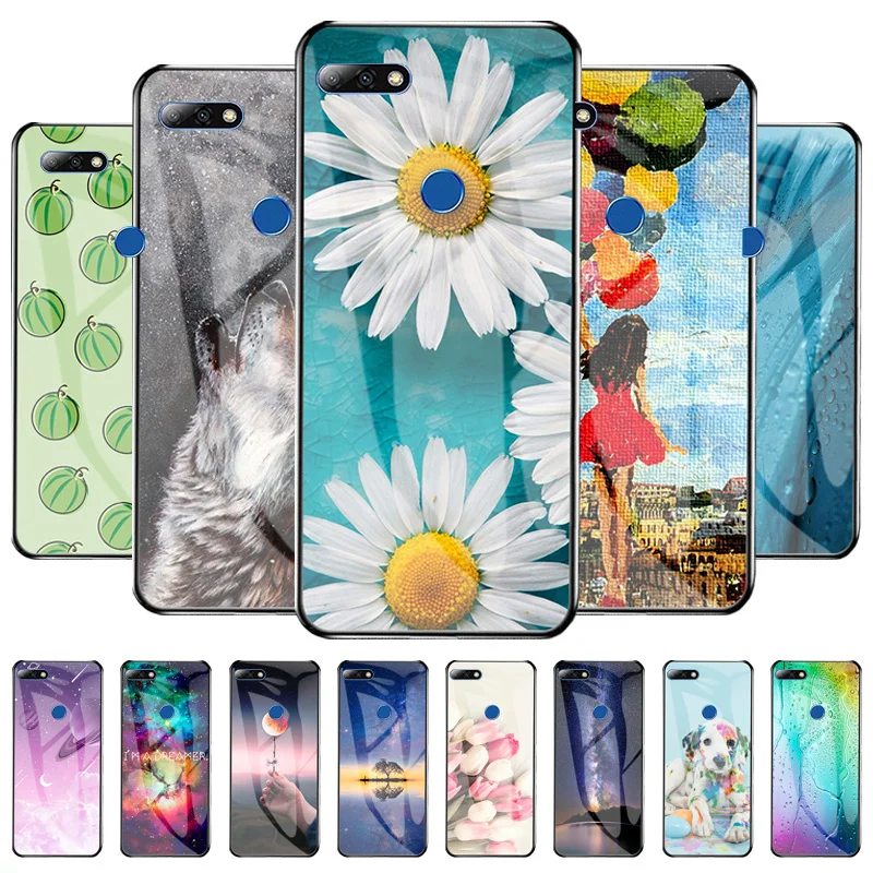 Tempered Glass Case For Huawei Honor 7C Cases Fundas On Huawei Y7 2018 Y7 Prime 2018 Cover For Huawei Nova 2 Lite Bumper Capa