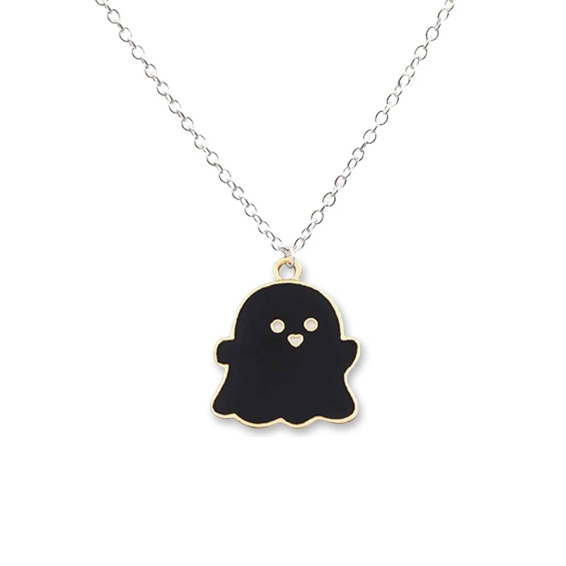Black And White Ghost Pendant Necklaces For Women Men Best Friends Cute Lovely Couple Necklace Fashion Jewelry | Украшения и