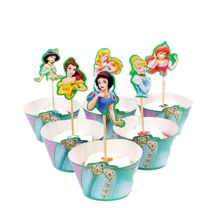 24 шт. обертки для капкейков и топперы девочек | Дом сад