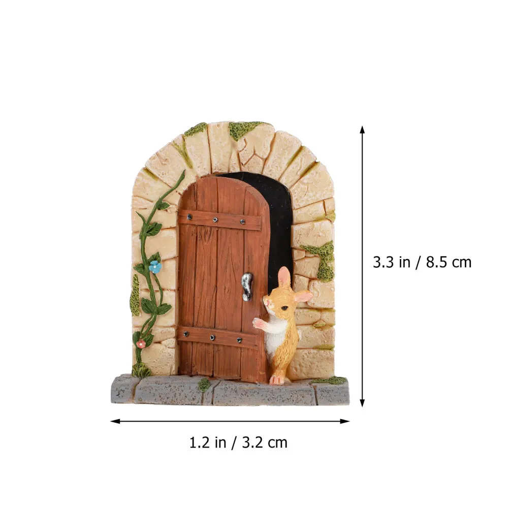 

Resin Door Shape Flowerpot Decor Miniature Garden Ornament Landscape Decor