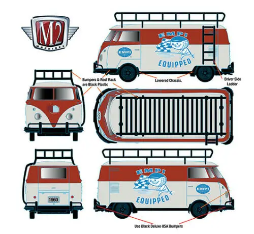 

M2 machines 1:64 1960 V olks wagen VAN Collection Metal Die-cast Simulation Model Cars Toys