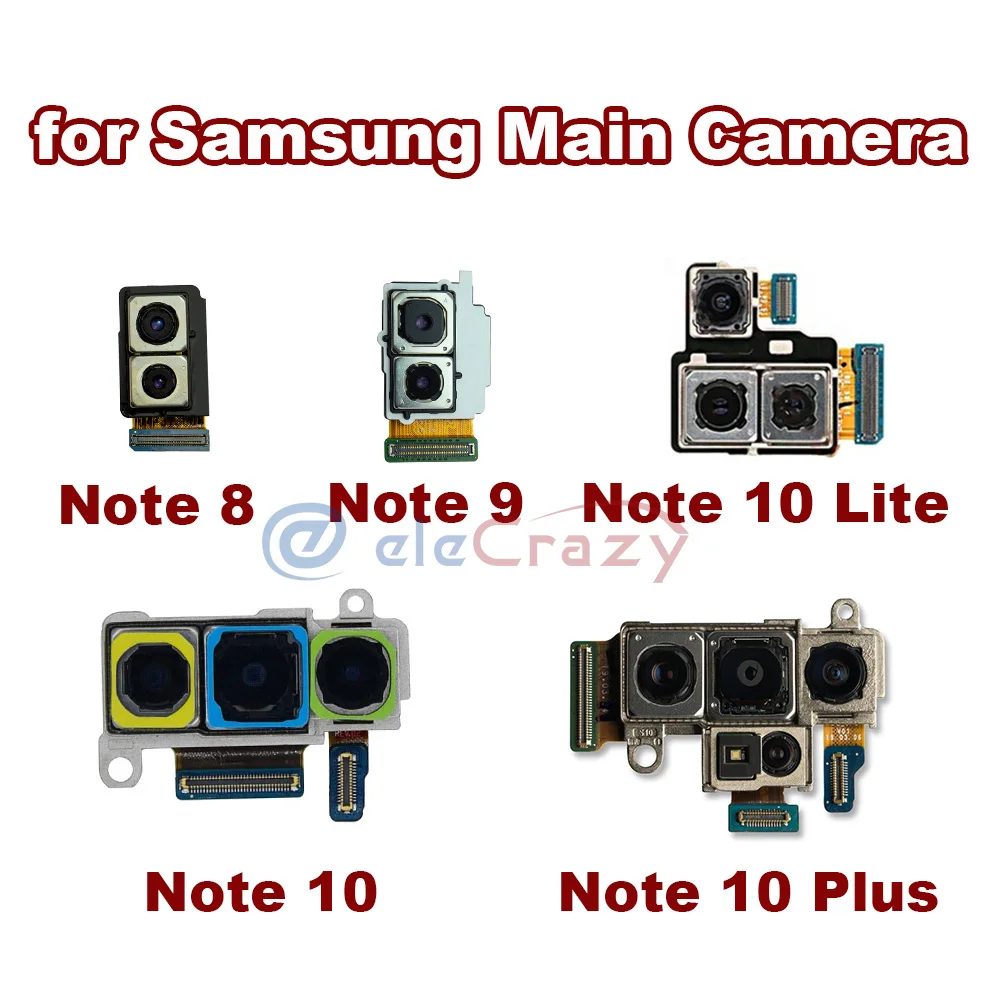Módulo da Câmera Principal para Samsung Original Voltar Traseira Galaxy Note 8 Nota 9 10 Mais Lite Cabo Flexível Fita 100% Testado 12 nota 10 mais nota 10 lite cabo flexível fita 100% testado