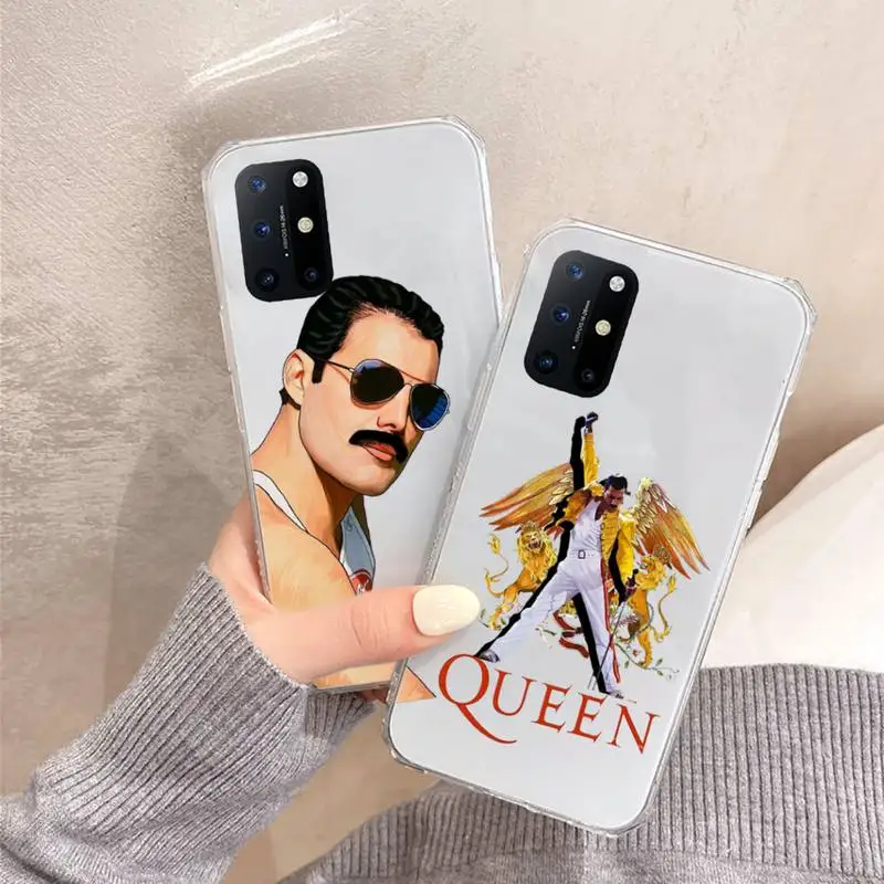 

Freddie Mercury Queen band Phone Case Transparent for OnePlus 7 9 8 t pro