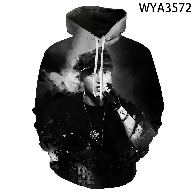 Модный пуловер с капюшоном персонажами Eminem мужские и женские детские толстовки