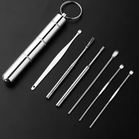 portable household stainless steel ear cleaning tool set earwax cleaning tool ear wax removal tool ear pick ears health