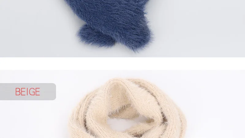 New Angora Mountain Wool Knit Scarf Autumn Winter Children's Solid Color Scarves Boy Girl Soft Baby Luxury Wraps Kids Cape