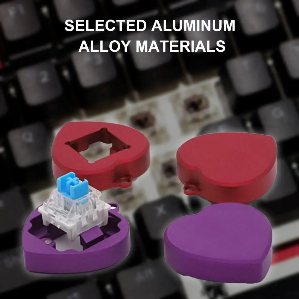

Mechanical Keyboard Switch Opener CNC Aluminum Alloy for Mechanical Keyboard 2 in 1 Heart Shape Switches Lubricate Shaft Opener