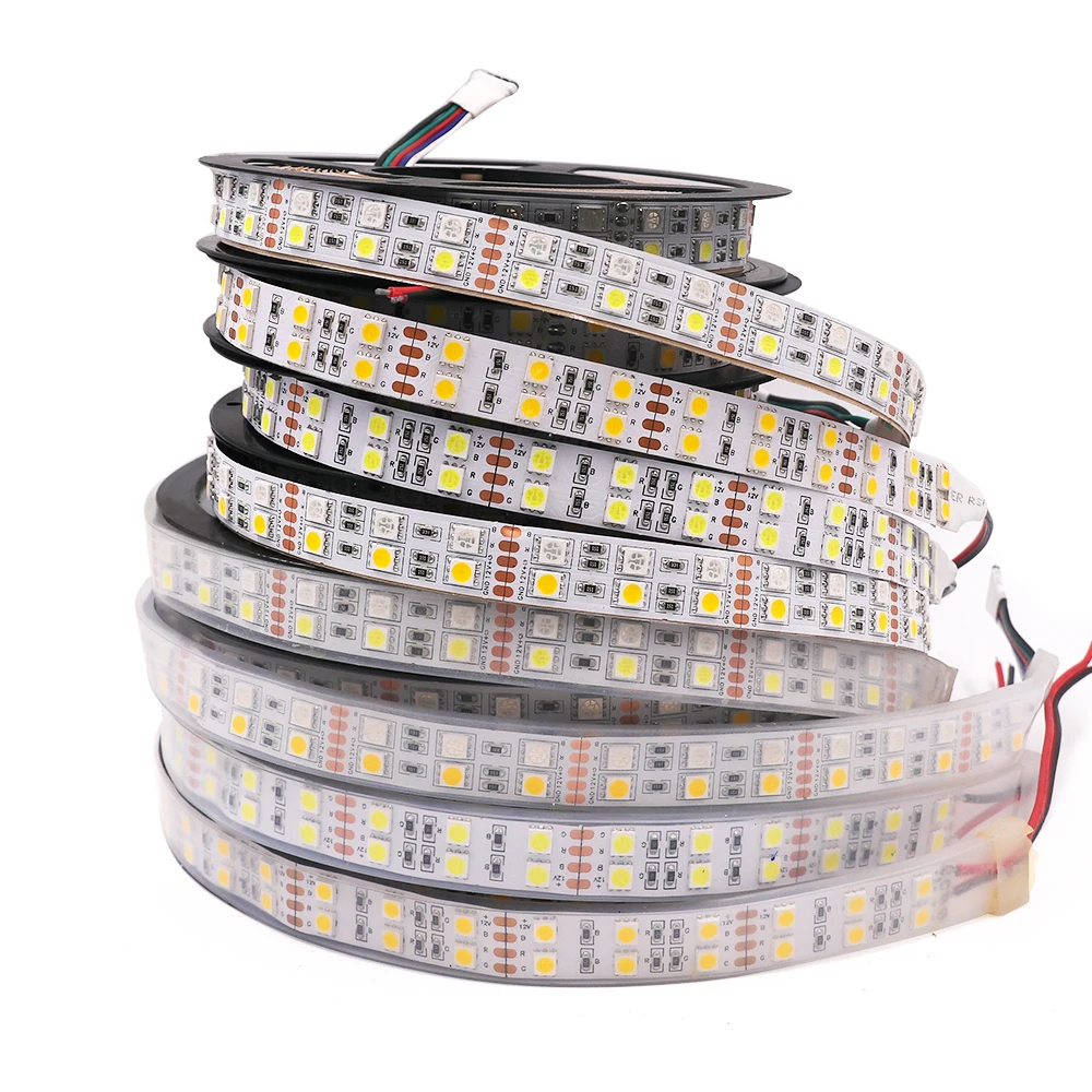 

DC 12V LED Strip Double Row 5050 RGB RGBW RGBWW 120Leds/m IP21 IP67 Waterproof Flexible Tape LED Light Strip
