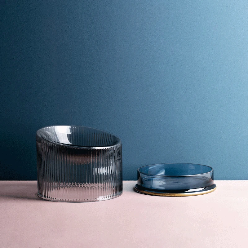 2 шт. Роскошная миска для кошек Хрустальная утолщенная стеклянная и собак