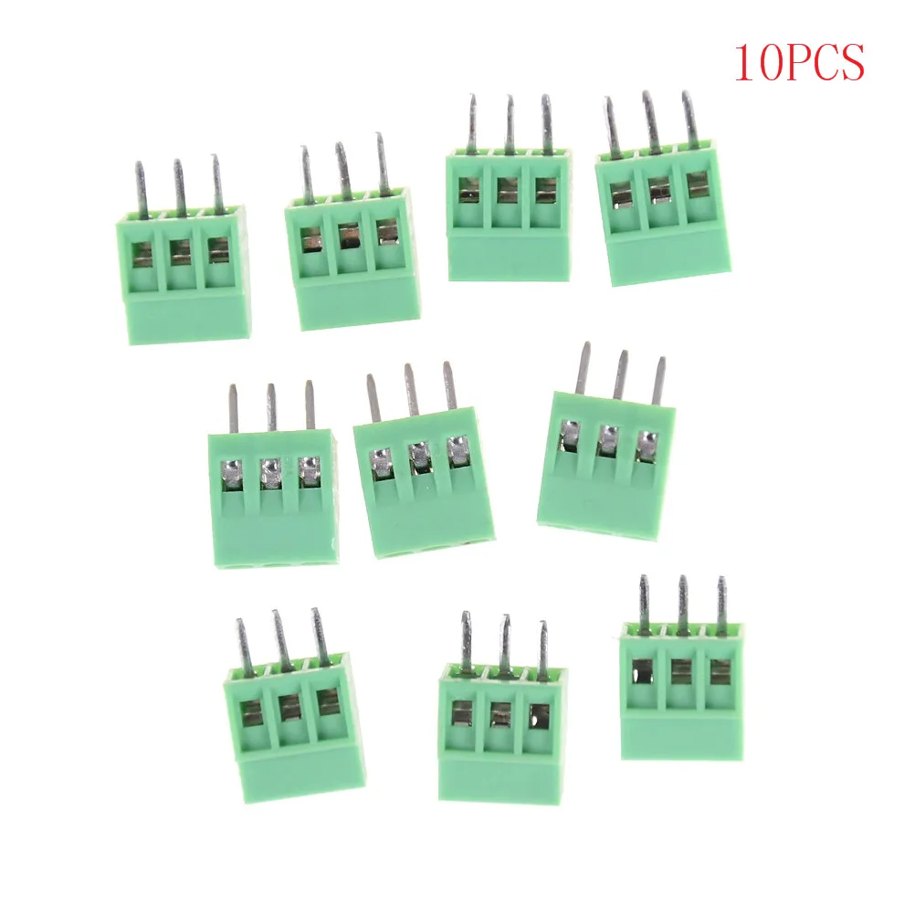 10Pcs PCB Screw Terminal Block Connectors 150V 6A Copper Blocks 5mm 3Pins | Обустройство дома
