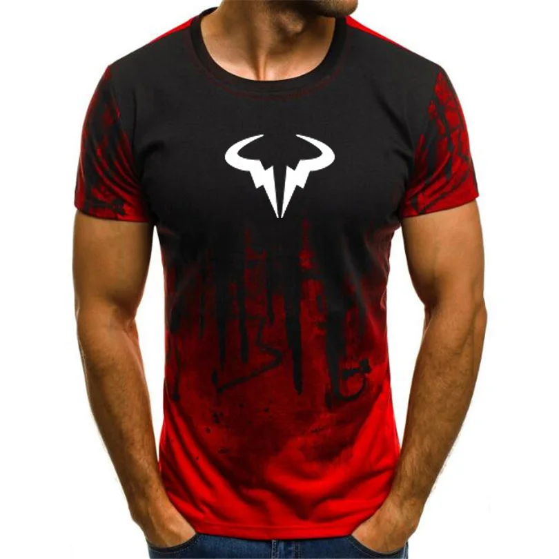 

Men 2021 Fashion New 3D Milk Silk Gradient Printing Men T-Shirt Top