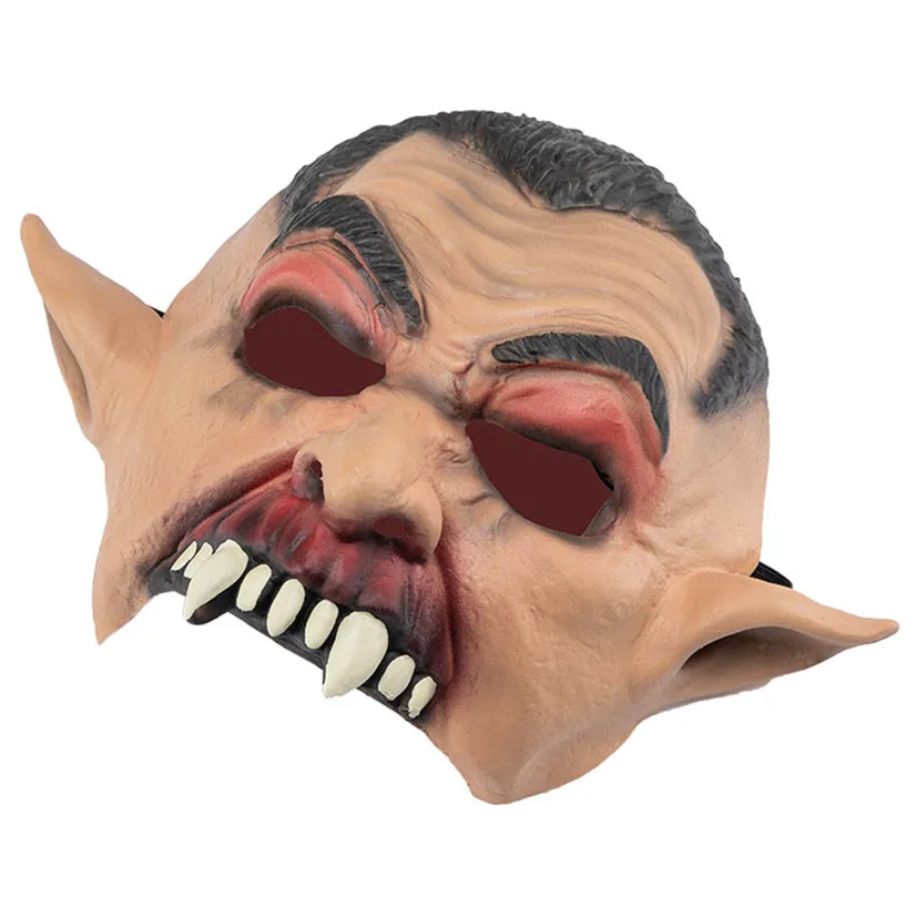 Латексная маска вампира на половину лица косплей Хэллоуин головной убор для игр
