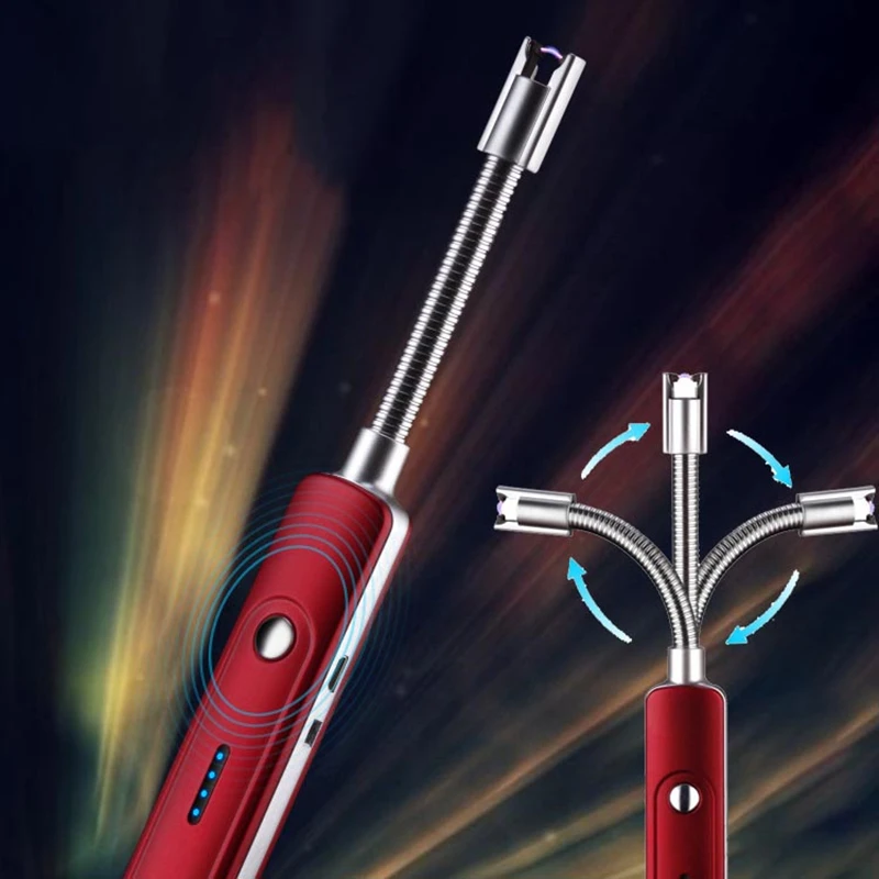360 гибкая шея электронная Usb Зажигалка длинная барбекю плазменная дуговая